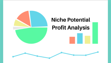 Graphic with charts and graph and words "Niche Potential Profit Analysis"