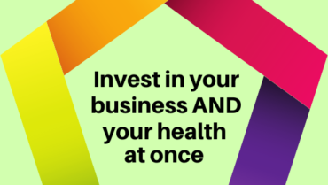 Text: Invest in your business AND your helath at once